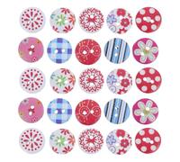 ARTIBETTER Boutons en Bois Ronds 15mm Surface Lisse à 2 Trous 100 Pièces Design Cartoon Mignon pour Fêtes pour Accessoires Faits Main et Paquet à Dos et Loisirs Créatifs