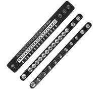 Artibetter Bracelet Punk Unisexe Large en Cuir Synthétique Noir, Confortable et Polyvalent pour Usage Quotidien ou Performance, Style Sophistiqué et Audacieux