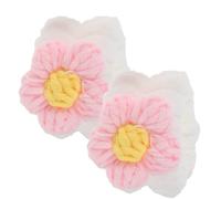Artibetter Bracelets de Lavage Visage en Tissu Éponge Corail, Forme Fleur, 2 Pièces, Confortables et Pratiques Bain
