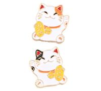 ARTIBETTER Broche Maneki Neko 2pcs en Alliage Léger et Antidérapant, Accessoire Vestimentaire Charmant pour Célébrations Design Simple et Délicat