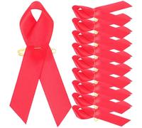 Artibetter Broche Ruban Rouge de Sensibilisation Sida 16 Cm X 1,3 Cm Épingle à Ruban Portable Réutilisable pour Activités de Collecte de Fonds et Événements Publics