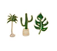 Artibetter Broches Élégantes en Alliage Forme Feuille 3pcs pour Femme Décoration Costume Fête Chic Cactus Cocotier Feuilles