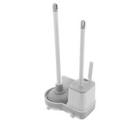 ARTIBETTER Brosse WC Murale Suspendue avec Support et Ventouse Kit de Nettoyage pour Cuvette de Toilette Manche Robuste Blanc et Gris Accessoire Indispensable pour Salle de Bain et