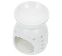 Artibetter Brûleur à Aromathérapie en Céramique Blanc Design Ajouré de Cœur, Léger et Élégant, Diffuseur D'huile Essentielle pour Usage Domestique et Bureau