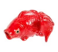 Artibetter Buse de Pulvérisation Décorative en Céramique Forme Carpe Rouge pour Fontaine de Bassin Jardin Extérieur Décoration Réaliste Toute L'année Compacte