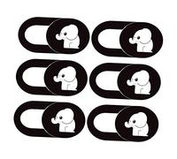 Artibetter Cache De Webcam Coulissant Confidentialité en Abs Lot 6 Pièces Motif Éléphant, Petit Format Ultra Fin pour Ordinateur Portable Tablette Pc, Protection Anti-Surveillance Écran Blanc Cartoon