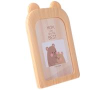 Artibetter Cadre Photo Créatif pour Décoration de Bureau et Chambre D'garçon et Filles en Plastique Beige Verre, Motif Petit Ours Cartoon, Porte-photos Stable et Protecteur