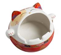 Artibetter Cendrier en Céramique Rouge de Chat Fortune Cat, Design Innovant et Simple, pour Bureau ou Collection Personnelle, Décoration de Noël