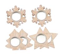 Artibetter Chandelier 6 Pièces Chandelier Décor en Bois Bougeoirs en Bois Centres De Table À Manger Chandelier Stand Étoile Photophore Bougie Stand De Noël Bougeoir Cadeau De Bureau