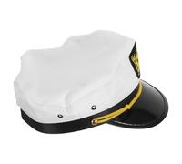 Artibetter Chapeau de Capitaine de Yacht Blanc en Polyester Visière Réglable, Style Marin Élégant pour Fêtes et Jeux de Rôle, Bloque la Lumière Directe du Soleil