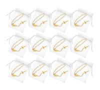 Artibetter Chapelet Catholique avec Perles Croix 12 Ensembles de Bracelets en Alliage et Maille Blanche et Élégance Raffinée pour Fêtes pour Baptême, Bénédictions Spirituelles