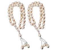 Artibetter Chapelet de Prière Musulman en Acrylique Beige, Lot de 2 Pièces Léger et Polyvalent, Bracelets Élégants pour Hommes et Femmes, et Pratique Religieuse Islamique