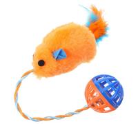 Artibetter Chat Souris Peluche avec Cloches Plastique Orange Interactif Compact pour Chat Intérieur Accessoire de Jeu pour Stimuler Instinct de Chasse et Réduire la Solitude
