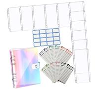 Artibetter Classeur Budget avec Pochette Zippée Transparent Organisateur Économies Portable avec Enveloppes et Fiches Budget Colorées Carnet de pour Maison Bureau Voyage