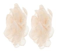 Artibetter Clips de Boucle de Chaussure Fleurie en Tulle Beige pour Femmes, Décoration Lavable et Élégante, Paire Unique pour Occasions Formelles et Décontractées