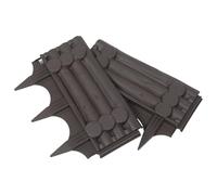 ARTIBETTER Clôture de Jardin en Plastique Résistante aux Intempéries 2 Panneaux Imitation Bois Violet Sable Bordure à Piquets pour Potager et Parterre Barrière Anti-Animaux Décorative