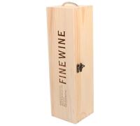 ARTIBETTER Coffret à Vin en Bois Naturel Rectangulaire pour Bouteille Individuelle, Boîte Présent Portable Élégante, Coffret de Rangement Solide pour Vin Rouge, Emballage Présent Pratique