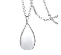 Artibetter Collier D'aromathérapie Goutte D'eau en Acier Inoxydable, Diffuseur D'huiles Essentielles pour Femmes, Chaîne 50 Cm 2,4 Mm, Bijou Parfumé pour Usage Quotidien