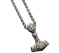 Artibetter Collier Homme Pendentif Marteau Viking en Acier Inoxydable, Chaîne Robuste, Bijoux Vikings Masculins, Accessoire de Cou pour Usage Quotidien et Occasions Festives
