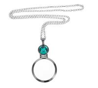 Artibetter Collier Loupe De Lecture Vintage 8x Chaîne Longue En Métal Vert, Accessoire Bijou Pour Femme, Lecture Livres Journaux, Précision Pour Couture Et Bijoux