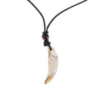 Artibetter Collier Pendentif Dent en Acrylique Couleur Coquillage, Faux Pendentifs de Bijoux Unisexe, Collier Fausse Dent de Loup Léger pour Homme et Femme, Accessoire Mode Quotidien et