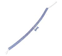 ARTIBETTER Collier pour Chien en Cristaux, Chaîne Réglable Luxe, Os Bleu | Polyester Confortable, Boucle Ajustable, Protection du Cou, Usage Sportif Extérieur, Finition Brillante