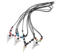 Artibetter Collier Ras du Cou 4pcs Pendentifs Dent de Requin en Acrylique Léger et Résistant pour Surfeurs et Amateurs D'activités Extérieures en Été