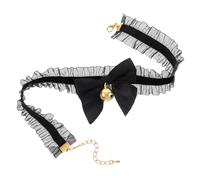 Artibetter Collier Style Lolita Rétro Élégant Ras- -cou avec Nœud et Clochette en Dentelle Noire pour Cosplay ou Usage Quotidien