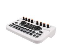 Artibetter Console de Mixage Audio sans Fil Blanche, Contrôleur Dj Numérique, Effets Audio Numériques Multiples, Améliore la Clarté du Microphone, Enregistrement et Streaming Live, Métal