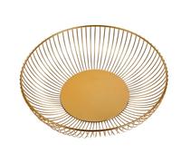 Artibetter Corbeille A Fruit Design en Métal Or, Bol Décoratif et Panier Rond en Fil de Fer Robuste et Portable Cuisine Maison