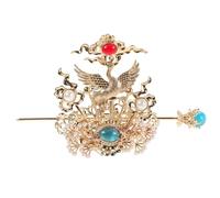 Artibetter Couronne de Cheveux Hanfu Chinoise Traditionnelle Alliage avec Motif et Strass Épingle Vintage pour Homme Accessoire pour Mariage Cosplay et Scène