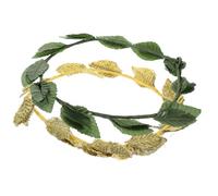 Artibetter Couronne de Feuilles Dorée et Verte, Lot de 2 Bandeaux pour Femme, Taille Unique, Accessoires Coiffure Romains pour Soirée Déguisée et Mariage