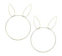 ARTIBETTER Couronnes de Pâques en Fer Tête de Lapin 2pcs, Décorations Robustes et Circulaires pour Portes et Fenêtres, Ambiance Festive Unique