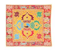 Artibetter Coussin de Bol Sonore Bouddhiste Simple en Soie Brocart Jaune | Tapis Double Couche, Léger et Compact, Accessoires pour Bol de Son Bouddha, Décor Religieux