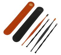 ARTIBETTER Curette Auriculaire en Acier Inoxydable 6 Pièces 2 Étuis, Embouts Doubles Spirales, Surface Lisse, Kit Portable pour Nettoyage Oreille la Maison Couleur Aléatoire