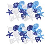 Artibetter Découpes en Bois 50 Pièces Formes Variées pour Bricolage et Décoration Côtière à Thème Océan Plusieurs styles