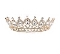 ARTIBETTER Diadème De Mariée En Or : Couronne De Mariage En Alliage De Strass Diadème De Quinceanera Couronne De Princesse Accessoire De Cheveux De Mariée Pour Femme 7 08 X 6 29 X 2 36