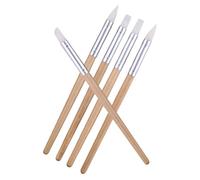 Artibetter Ensemble D’Outils de Sculpture sur Argile 5 Pièces en Bois | Silicone et Prise Ergonomique, Lissage de Surface, pour Argile Polymère et Séchage à L’air