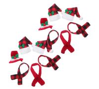 Artibetter Ensemble de 12 Ensemble Décoratif de Noël pour Bouteilles de Vin Mini Écharpes et Petits Chapeaux en Tissu, Ambiance Festive pour Hôtels et Fêtes de Cocktails