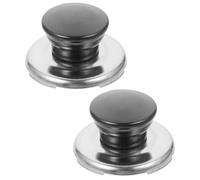 Artibetter Ensemble de 2 Boutons de Couvercle pour Bouilloire en Acier Inoxydable Noir, Poignée Confortable et Installation Simple pour Accessoires Cuisine Cuisine