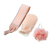 Artibetter Ensemble de 3 Moufles Exfoliants en Tissu Nuage Rose pour Bain, Gommage Corporel et Massage du Dos Jambes, Accessoires de Efficaces