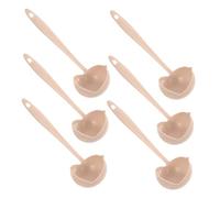 Artibetter Ensemble de 6 Louches à Soupe avec Passoire en Plastique Beige, Surface Antiadhésive, Résistance à Haute Température, Ustensiles Cuisine Multifonctions pour Filtrer et Servir