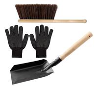 Artibetter Ensemble D'outils de Nettoyage de Cheminée en Bois Naturel Pelle à et Balayette en Matériau Synthétique Facile à pour