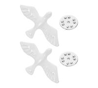 Artibetter Épinglette Chrétienne Oiseau Blanc en Alliage de Zinc, Symbole de Paix et D'amour, Lot de 2 pour Cérémonie Religieuse et Communion