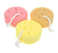 Artibetter Éponge Exfoliante pour Garçon et Filles et Adultes 3pcs Ronde Mousse Riche et Design à Cordon, pour Voyage et Usage Quotidien