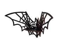 Artibetter Étagère Murale d'angle Noire en Bois de Toile D'araignée et Chauve-Souris, Étagère Suspendue Décorative pour Rangement et Affichage D'objets
