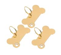 Artibetter Étiquette Identification Chien Acier Inoxydable Pendentif Gravé Os et Patte pour Colliers Petits Chiens et Chats et Élégante