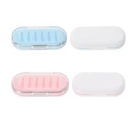 ARTIBETTER Étui de Rangement pour Mines de Crayon 6 Trous Lot de 4 Boîtes Transparentes et Blanches Organiseur Portable Polyvalent pour Stylets de Tablette Accessoires Bureau et Étudiants