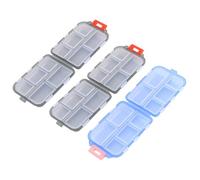 ARTIBETTER Étui Pilules de Voyage Double Couche 3 Pièces 10 Compartiments Mini Portable Gris et Bleu, Organisateur Pilulier pour Camping, Rangement Remède, Titulaire Santé Pratique