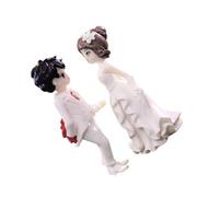 ARTIBETTER Figurine de Couple pour Mariage en Résine Blanche Décoration Gâteau Mariage Figurines Décoratives pour Saint-Valentin et Table des Mariés Base Stable pour Pose Facile